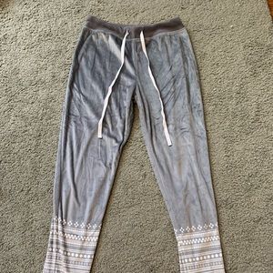 grey velvet pajama pants